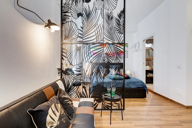 Soggiorno luminoso dell’appartamento Lovely Loft Fabrizia a Roma, quartiere San Giovanni